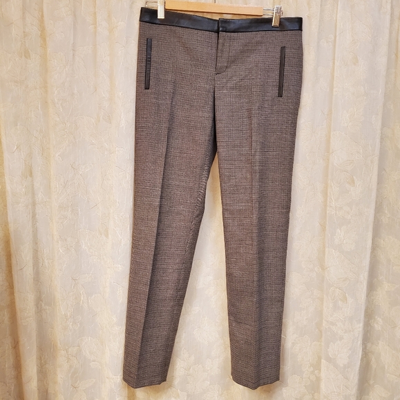 Club Monaco Pants - Club Monaco Houndstooth Leather Pants